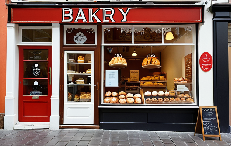 **Image Prompt:** A vibrant bakery shopfront with a simple yet elegant logo, warm and inviting colors, and an array of artisanal breads and pastries displayed in the window. Customers are seen entering and exiting, conveying a sense of community and authenticity. Focus on conveying the feeling of a local, artisanal business.