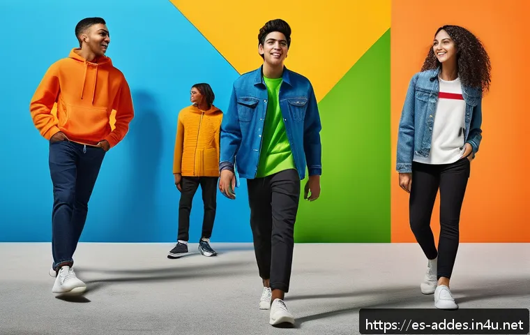 광고디자인 공모전 준비 과정 - A vibrant and dynamic youth campaign poster design featuring diverse young adults in casual clothing...